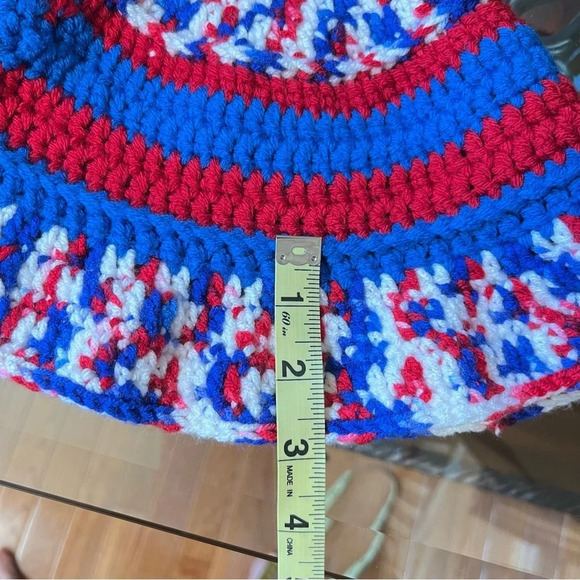 NEW- Handmade Red, White & Blue Bucket Hat for Patriot Day/ Sun Hat. Adult Size - Picture 6 of 13